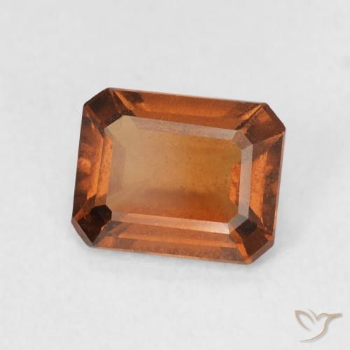 Grenat Hessonite Medium Dark-Orange naturelle Octogone / coupe Émeraude, 1.27 ct, VVS-VS