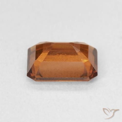 Grenat Hessonite Medium Dark-Orange naturelle Octogone / coupe Émeraude, 1.27 ct, VVS-VS