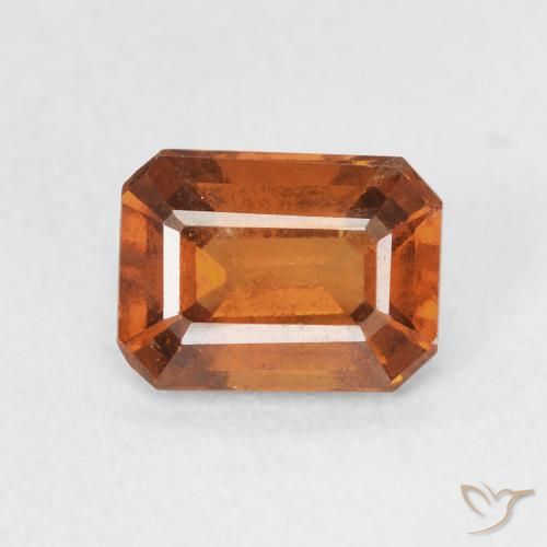 Grenat Hessonite Medium Dark-Orange naturelle Octogone / coupe Émeraude, 1.48 ct, VVS-VS