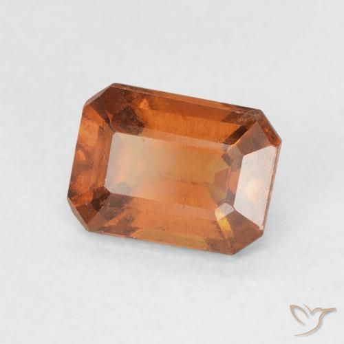 Grenat Hessonite Medium Dark-Orange naturelle Octogone / coupe Émeraude, 1.48 ct, VVS-VS