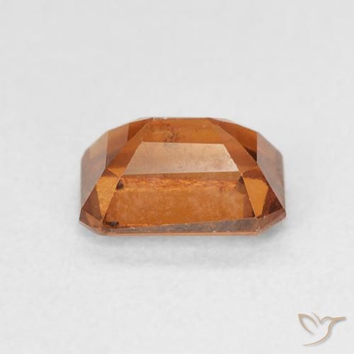 Grenat Hessonite Medium Dark-Orange naturelle Octogone / coupe Émeraude, 1.48 ct, VVS-VS
