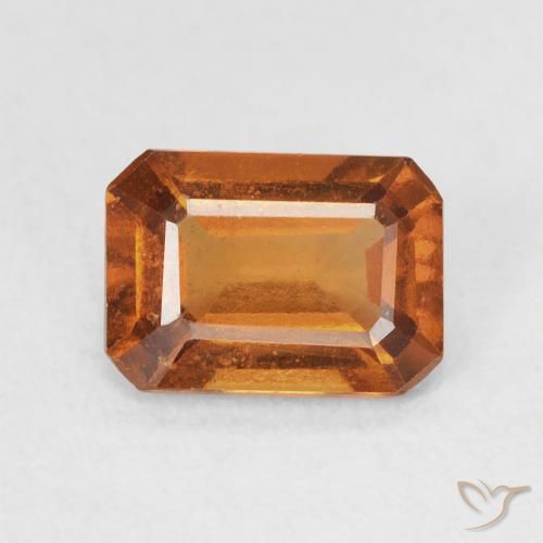 Grenat Hessonite Orange foncé naturelle Octogone / coupe Émeraude, 1.50 ct, VVS-VS