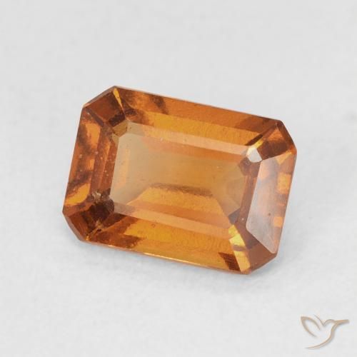 Grenat Hessonite Orange foncé naturelle Octogone / coupe Émeraude, 1.50 ct, VVS-VS