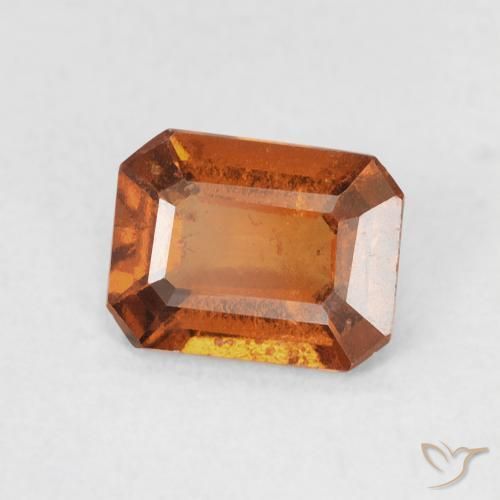 Grenat Hessonite Orange foncé naturelle Octogone / coupe Émeraude, 1.08 ct, VVS-VS