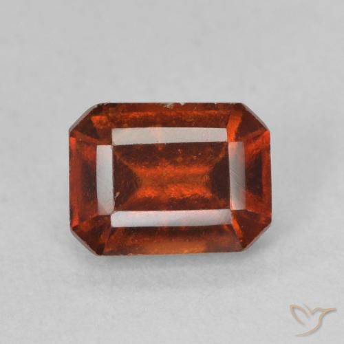 Grenat Hessonite Orange foncé naturelle Octogone / coupe Émeraude, 1.41 ct, VS
