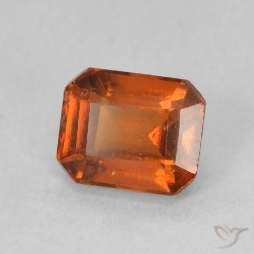 Grenat Hessonite Orange foncé naturelle Octogone / coupe Émeraude, 1.27 ct, VS