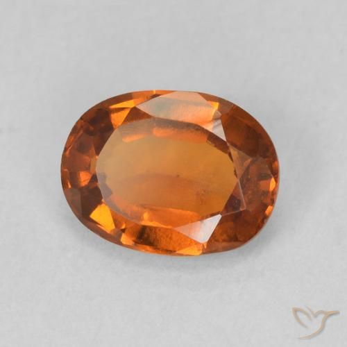 Grenat Hessonite Orange feu naturelle ovale, 1.15 ct, VS