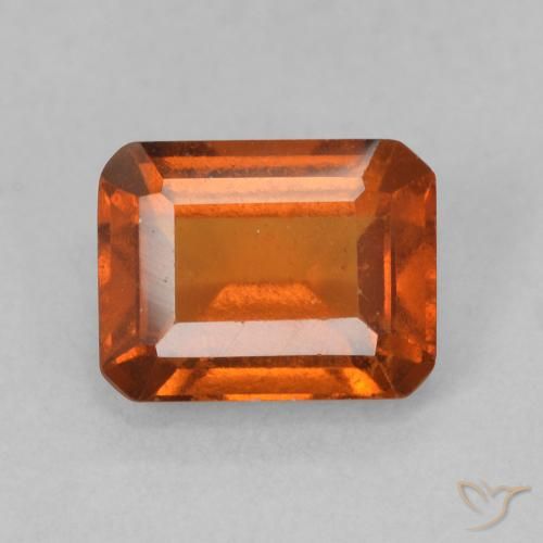 Grenat Hessonite Orange rougeâtre naturelle Octogone / coupe Émeraude, 1.56 ct, VS
