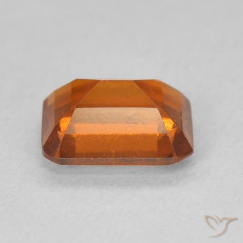 Grenat Hessonite Orange rougeâtre naturelle Octogone / coupe Émeraude, 1.56 ct, VS