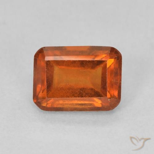 Grenat Hessonite Orange rougeâtre naturelle Octogone / coupe Émeraude, 1.28 ct, VS
