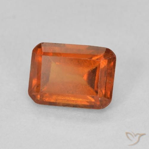 Grenat Hessonite Orange rougeâtre naturelle Octogone / coupe Émeraude, 1.28 ct, VS