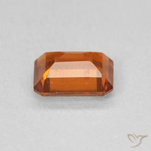 Grenat Hessonite Orange feu naturelle Octogone / coupe Émeraude, 0.83 ct, VS