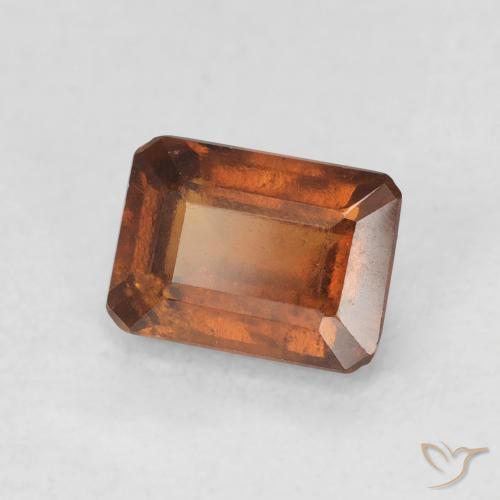 Grenat Hessonite Orange feu naturelle Octogone / coupe Émeraude, 1.38 ct, VS