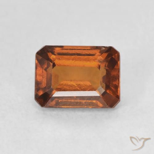 Grenat Hessonite Orange rougeâtre naturelle Octogone / coupe Émeraude, 1.38 ct, VS