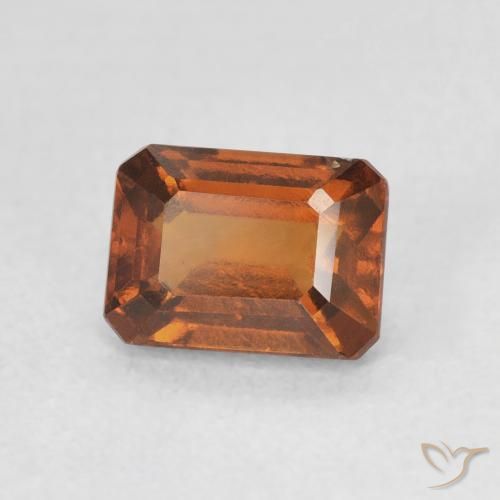 Grenat Hessonite Orange rougeâtre naturelle Octogone / coupe Émeraude, 1.38 ct, VS