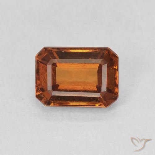 Grenat Hessonite Orange moyen naturelle Octogone / coupe Émeraude, 1.14 ct, VVS-VS
