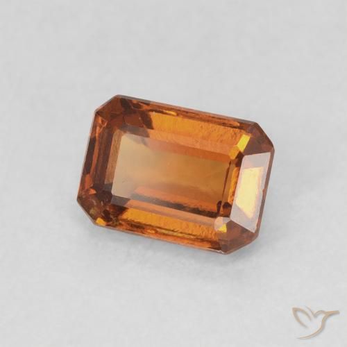 Grenat Hessonite Orange moyen naturelle Octogone / coupe Émeraude, 1.14 ct, VVS-VS