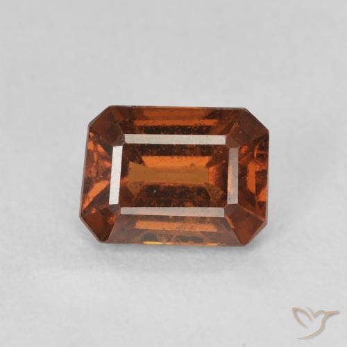 Grenat Hessonite Orange moyen naturelle Octogone / coupe Émeraude, 1.18 ct, VVS-VS