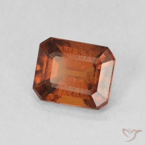 Grenat Hessonite Ambre orange naturelle Octogone / coupe Émeraude, 1.04 ct, VVS-VS