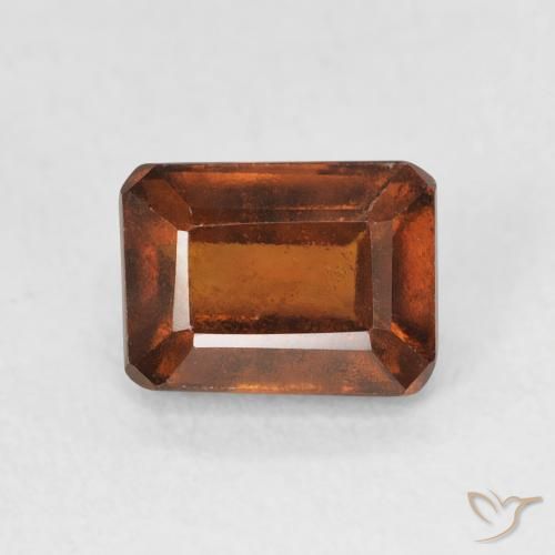 1.58ct Naturel Orange foncé Grenat Hessonite, Taille émeraude, VVS-VS