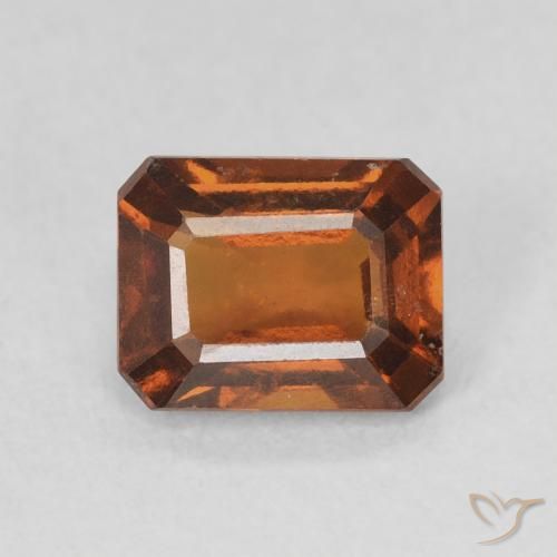 1.50ct Naturel Orange foncé Grenat Hessonite, Taille émeraude, VVS-VS