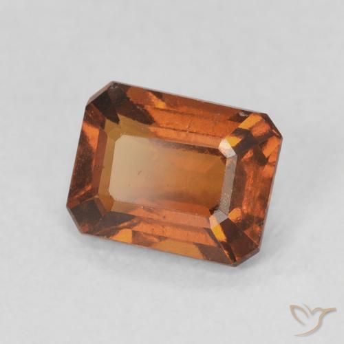Grenat Hessonite Orange foncé naturelle Octogone / coupe Émeraude, 1.50 ct, VVS-VS