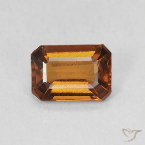 Grenat Hessonite Orange brunâtre naturelle Octogone / coupe Émeraude, 0.91 ct, VVS-VS