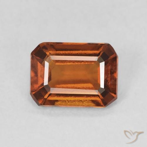Grenat Hessonite Orange foncé naturelle Octogone / coupe Émeraude, 1.32 ct, VVS-VS