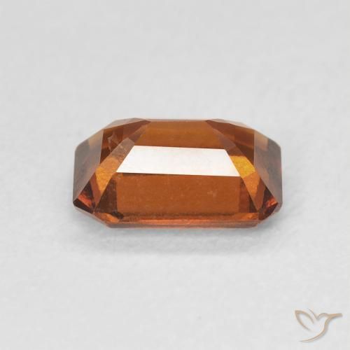 Grenat Hessonite Orange foncé naturelle Octogone / coupe Émeraude, 1.32 ct, VVS-VS