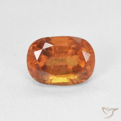 Grenat Hessonite Orange foncé naturelle Coussin, 1.43 ct, VS