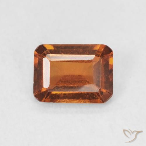 Grenat Hessonite Orange foncé naturelle Octogone / coupe Émeraude, 0.86 ct, VS