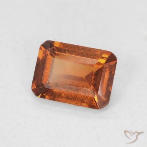 Grenat Hessonite Orange foncé naturelle Octogone / coupe Émeraude, 0.86 ct, VS