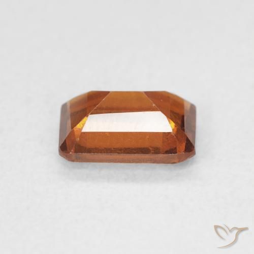 Grenat Hessonite Orange foncé naturelle Octogone / coupe Émeraude, 0.86 ct, VS