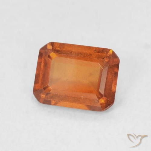 Grenat Hessonite Orange foncé naturelle Octogone / coupe Émeraude, 0.90 ct, VVS-VS