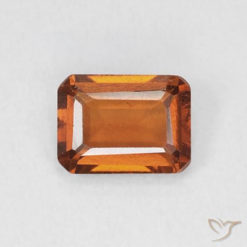 Grenat Hessonite Orange foncé naturelle Octogone / coupe Émeraude, 1.40 ct, VVS-VS