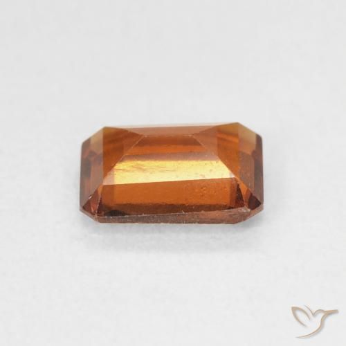 Grenat Hessonite Orange foncé naturelle Octogone / coupe Émeraude, 1.40 ct, VVS-VS
