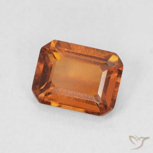 Grenat Hessonite Medium Dark-Orange naturelle Octogone / coupe Émeraude, 1.12 ct, VVS-VS