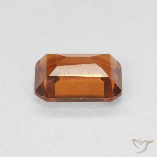 Grenat Hessonite Medium Dark-Orange naturelle Octogone / coupe Émeraude, 1.12 ct, VVS-VS