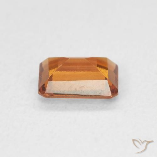 Grenat Hessonite Medium Dark-Orange naturelle Octogone / coupe Émeraude, 0.82 ct, VVS-VS
