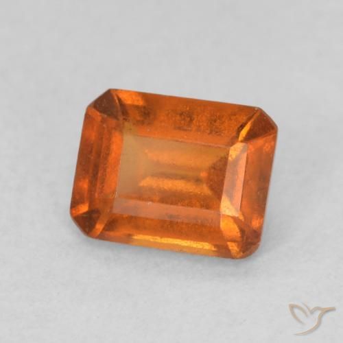 Grenat Hessonite Medium Dark-Orange naturelle Octogone / coupe Émeraude, 1.00 ct, VS