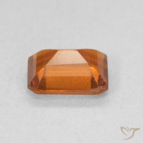Grenat Hessonite Medium Dark-Orange naturelle Octogone / coupe Émeraude, 1.00 ct, VS