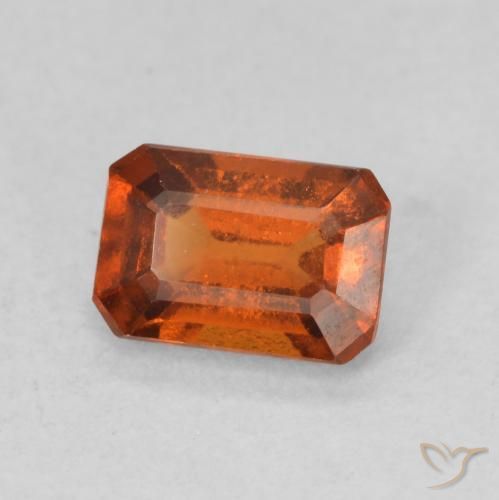 Grenat Hessonite Orange foncé naturelle Octogone / coupe Émeraude, 0.90 ct, VS