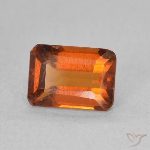 Grenat Hessonite Orange feu naturelle Octogone / coupe Émeraude, 1.34 ct, VS
