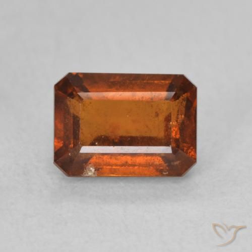 Grenat Hessonite Orange rougeâtre naturelle Octogone / coupe Émeraude, 1.42 ct, VS-SI