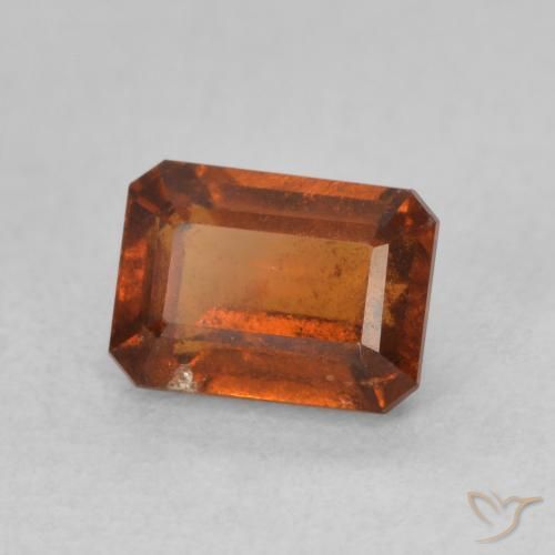 Grenat Hessonite Orange rougeâtre naturelle Octogone / coupe Émeraude, 1.42 ct, VS-SI
