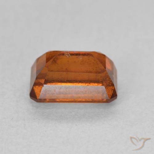 Grenat Hessonite Orange rougeâtre naturelle Octogone / coupe Émeraude, 1.42 ct, VS-SI