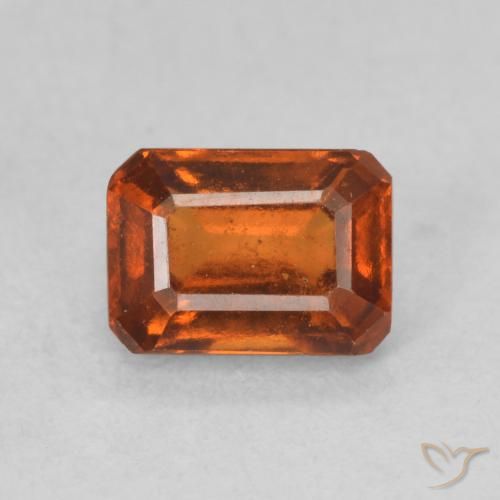 Grenat Hessonite Orange rougeâtre naturelle Octogone / coupe Émeraude, 1.31 ct, VS-SI