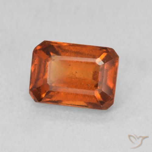 Grenat Hessonite Orange rougeâtre naturelle Octogone / coupe Émeraude, 1.31 ct, VS-SI