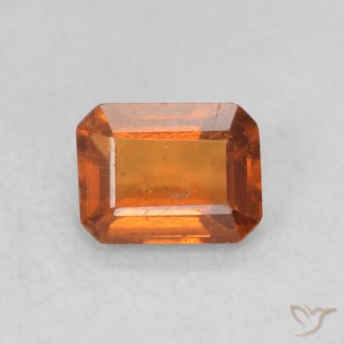 Grenat Hessonite Orange foncé naturelle Octogone / coupe Émeraude, 0.79 ct, VS-SI