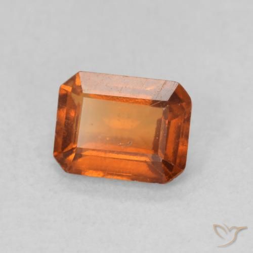 Grenat Hessonite Orange foncé naturelle Octogone / coupe Émeraude, 0.79 ct, VS-SI